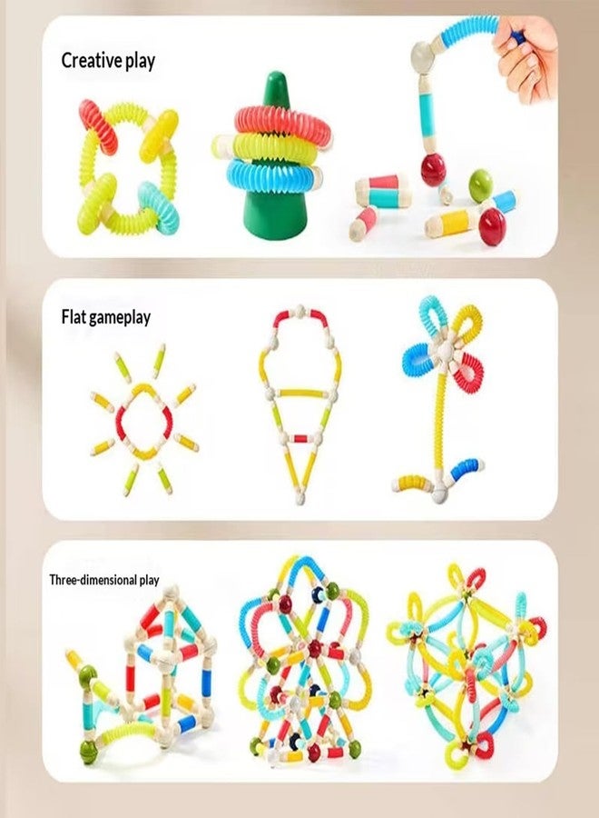 PROBABE Plastic Magnetic Pop Tubes Building Set with Colorfull Ball for Kids - STEM Learning Magnetic Construction Sets, Safe ABS Plastic Magnets Gift for 3+ Boys & Girls (25 PCS) - Image 5